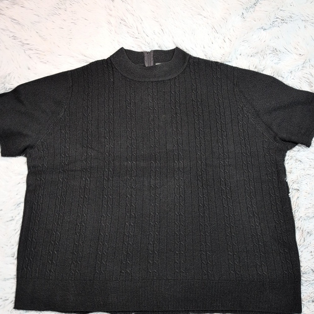 Vintage Koret Shirt Womens 3X Black Back Zipper Career Casual Soft Comfort‎
